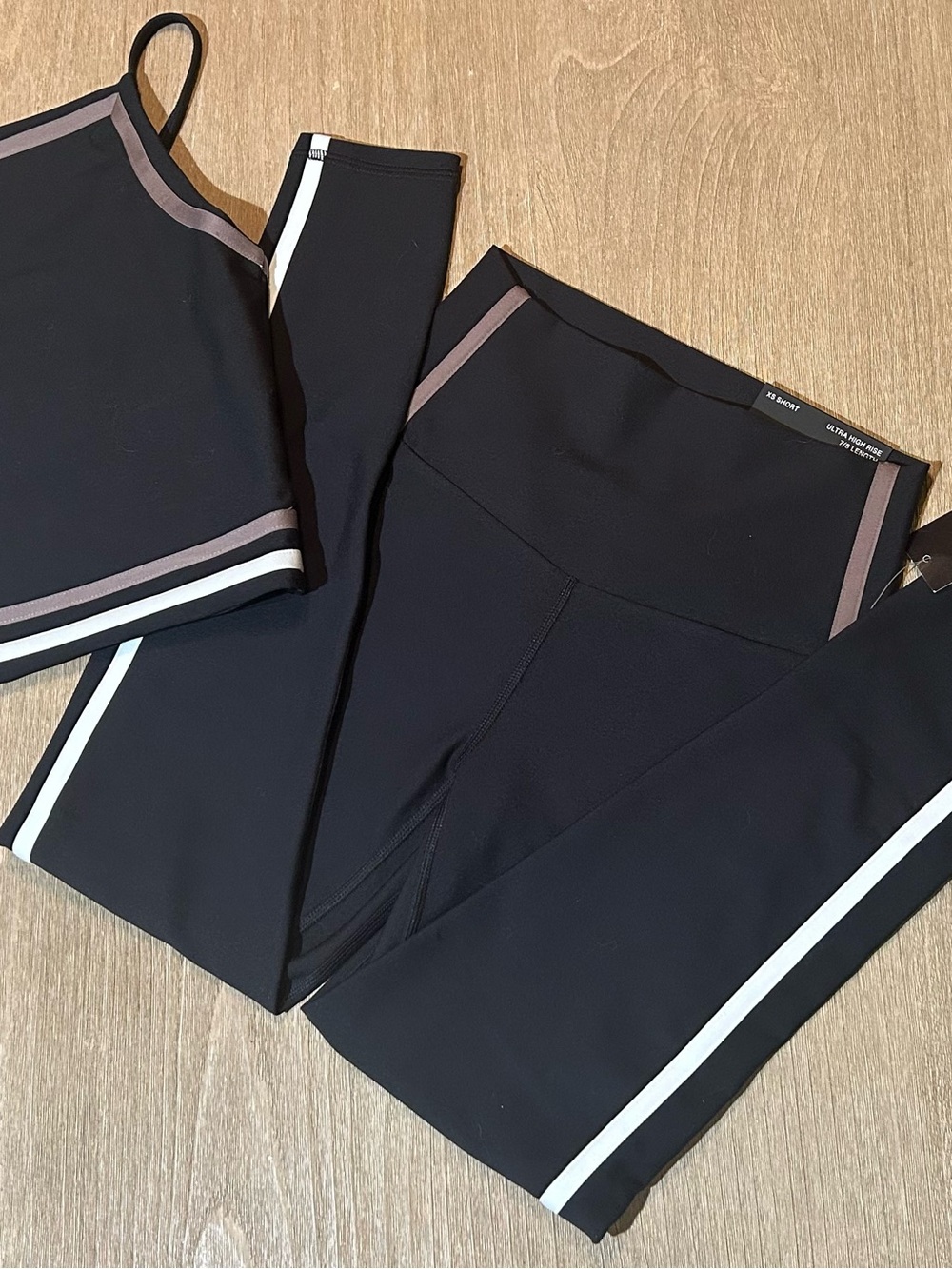 YPB Abercrombie 2-Piece Activewear Set Crop Tank & Leggings Black Size XS